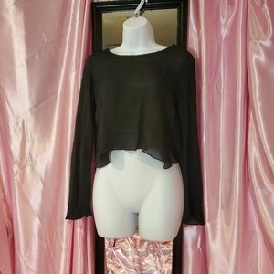 See through back bell sleeve top